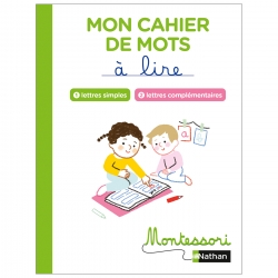 Mon cahier de mots à lire - Lettres simples et complémentaires Montessori