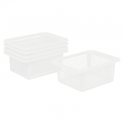 Paniers plastique blanc - Lot de 5